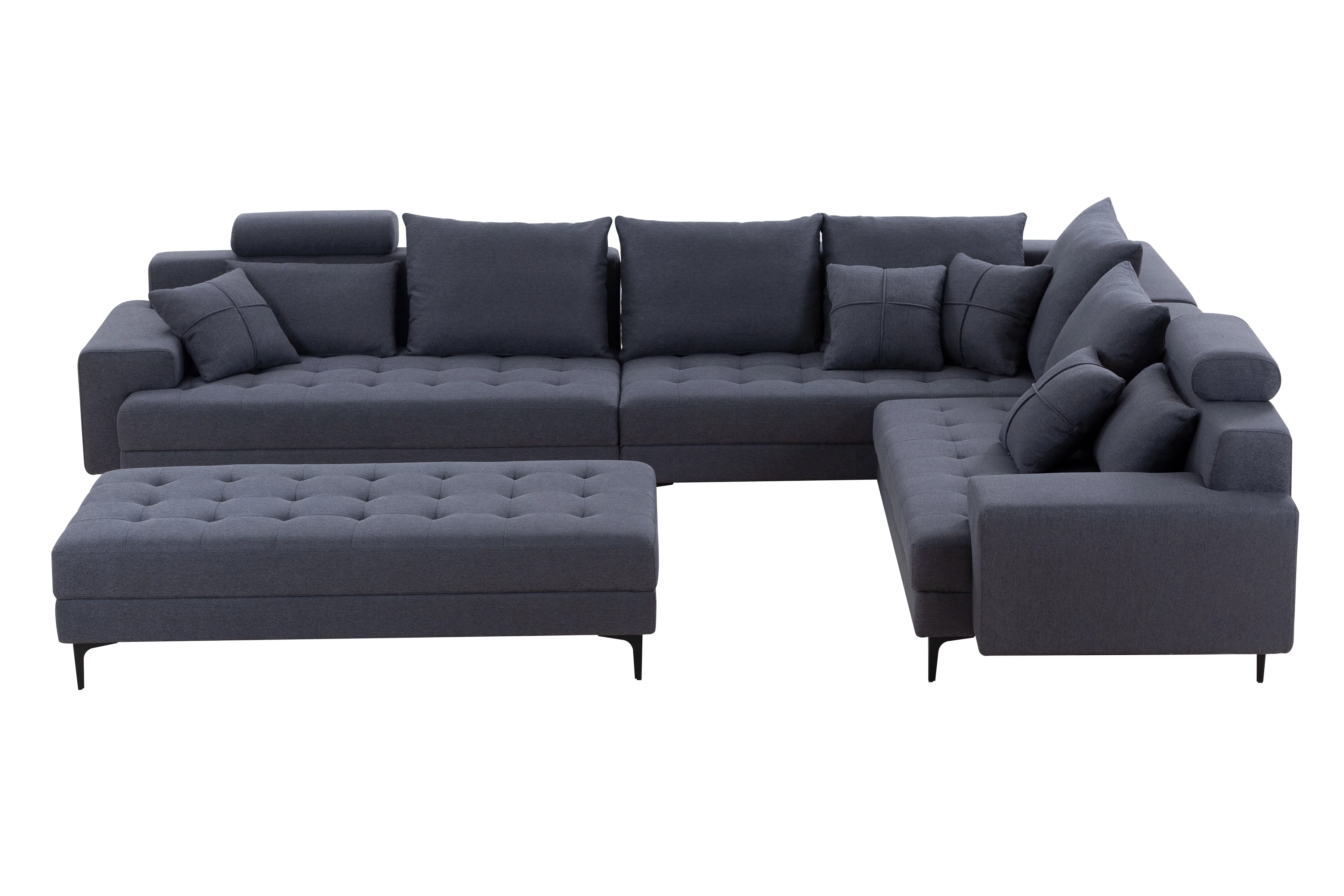 Kevinplus Modular Sectional Sofa Set Oversized U Shaped Couch with Storage Ottoman Convertible Sleeper Sectional Sofa Fabric Modular Couch with Wide Chaise