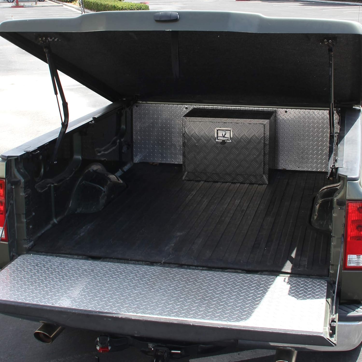 Carpartsinnovate For 29 Truck Pickup Black Aluminum Underbody Tongue Tool Box Trailer Storage+Lock