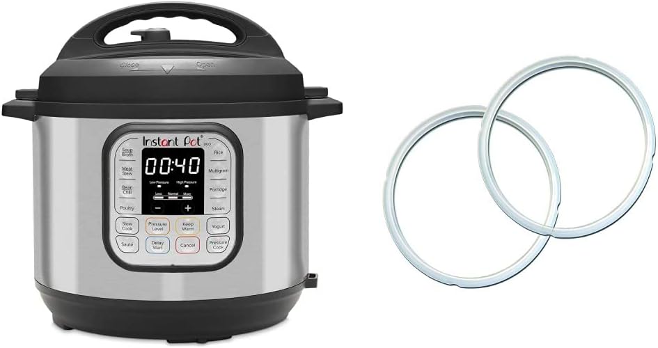 Instant Pot Duo 7-in-1 Electric Pressure Cooker 8 Quart and Instant Pot Sealing Ring 8-Qt 2-Pack