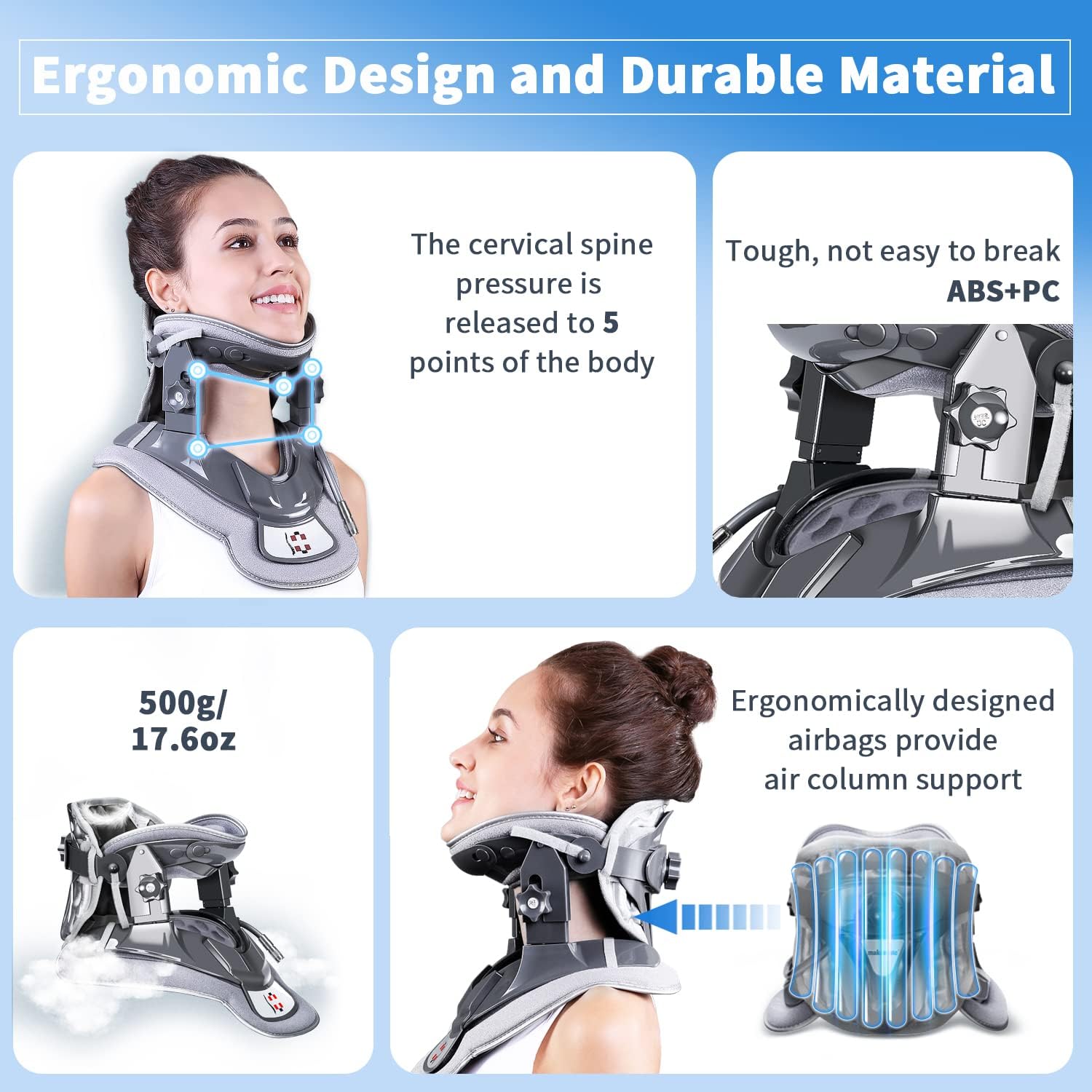 Cervical Neck Traction Device with 3 Power Traction + Airbag Support