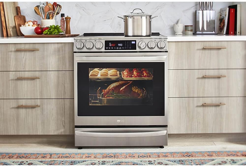LG LSEL6337F 6.3 cu ft. Smart Wi-Fi Enabled ProBake Convection® InstaView™ Electric Slide-in Range with Air Fry