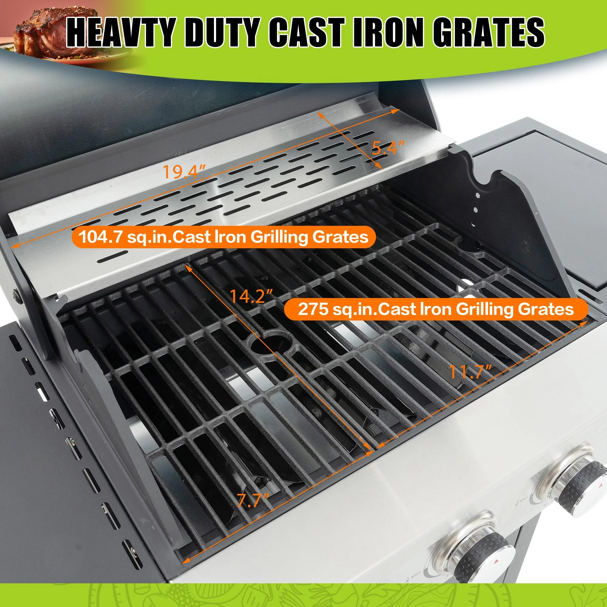 SEGMART 3 Burner BBQ Propane Gas Grill with Side Burner, Stainless Steel 37,150 BTU Patio Garden Barbecue Grill with Lid, Wheels, Shelves and Bottle Opener, Perfect for Camping, Outdoor Cooking