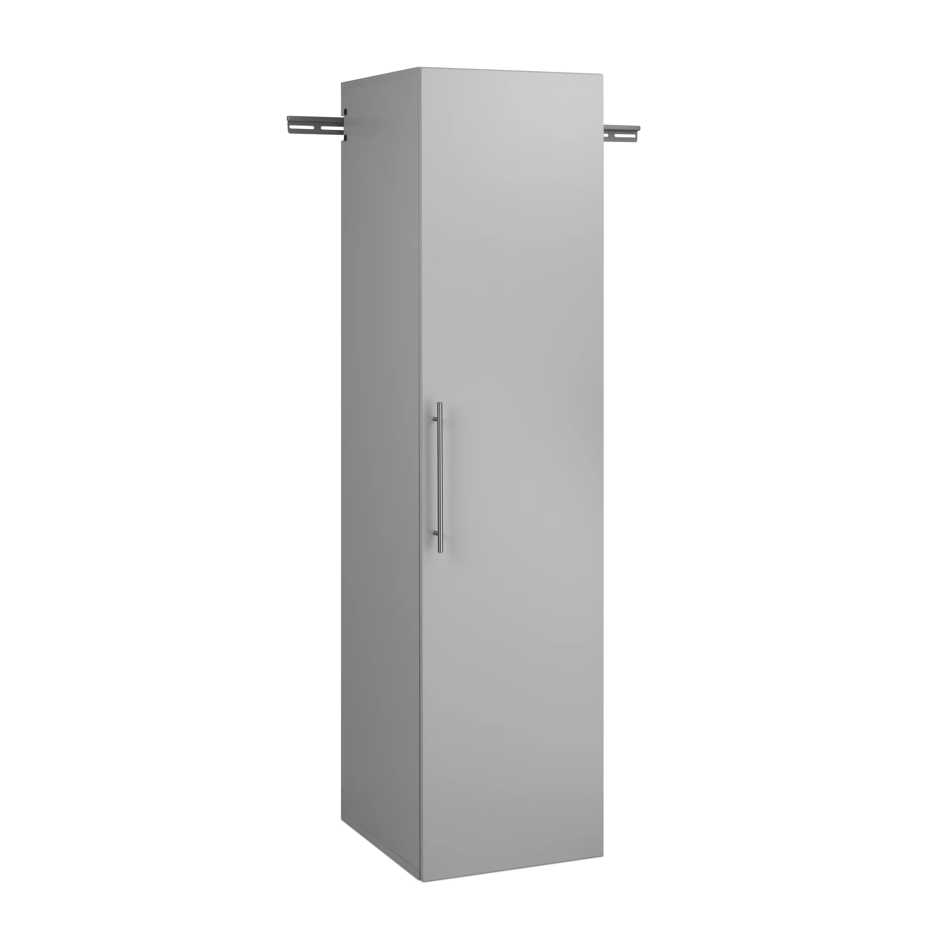 Prepac HangUps Narrow Wall Mounted Garage Storage Cabinet, 18" W x 72" H x 20" D, Light Gray