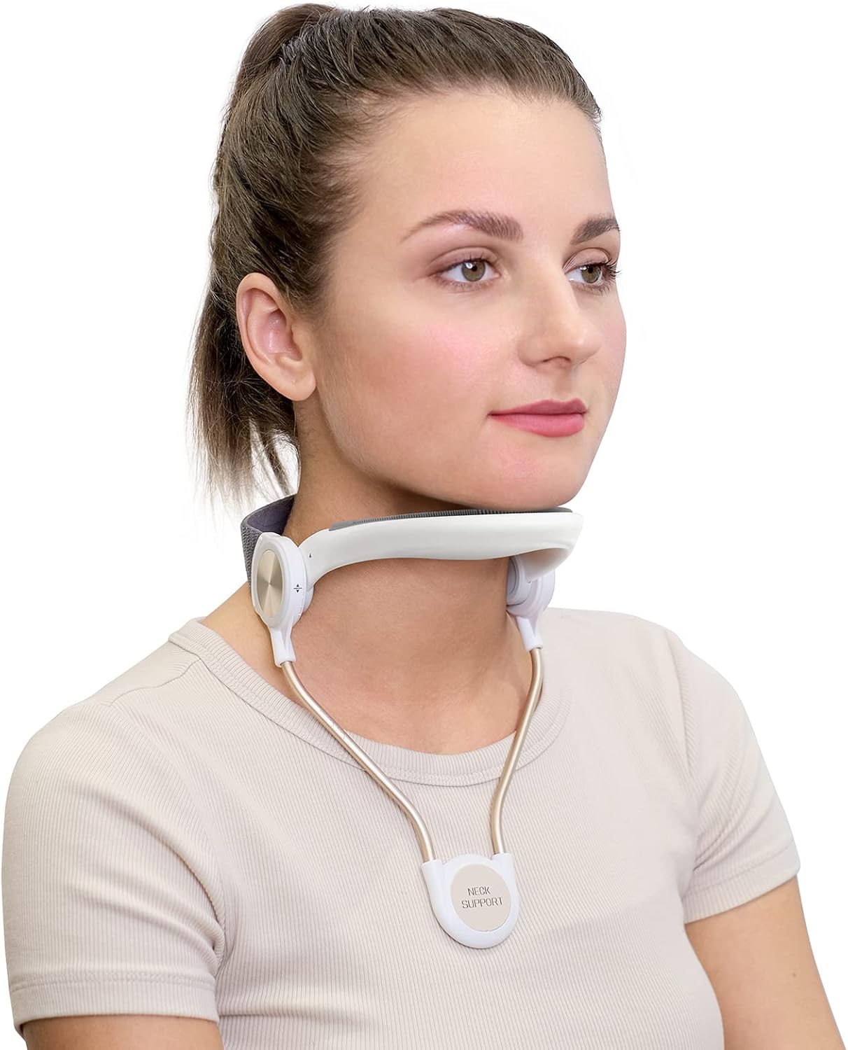 Neck Brace for Cervical Pain Relief, KEPTFIT Cervical Neck Traction Device, Neck Stretcher Cervical Traction, Helps Correct Forward Head Posture, While Easy to Wear, Adjustable, Breathable (Large)