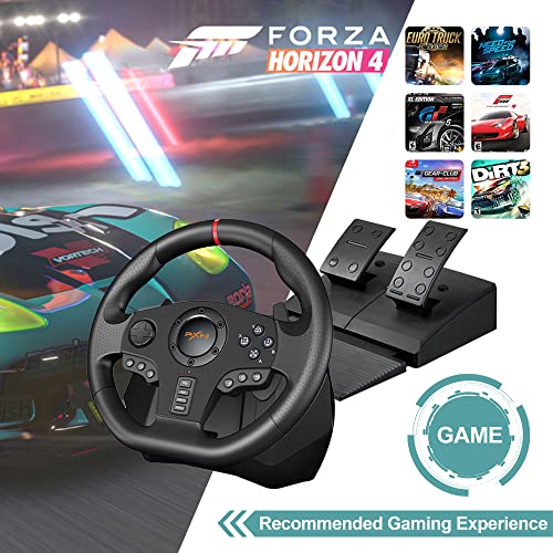 PXN V900 Gaming Steering Wheel - 270/900° Sim Xbox Racing Wheel with Pedals Paddle Shifter - for Xbox One,Series S|X, PC, PS4, Switch, Android TV