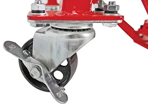 Extreme Max 5001.5083 Ultra-Stabile Hydraulic Motorcycle Lift Table with Foot Pad Lift Function - Raises Bikes from 13.25" to 34", 300 lbs. Weight Capacity, Red
