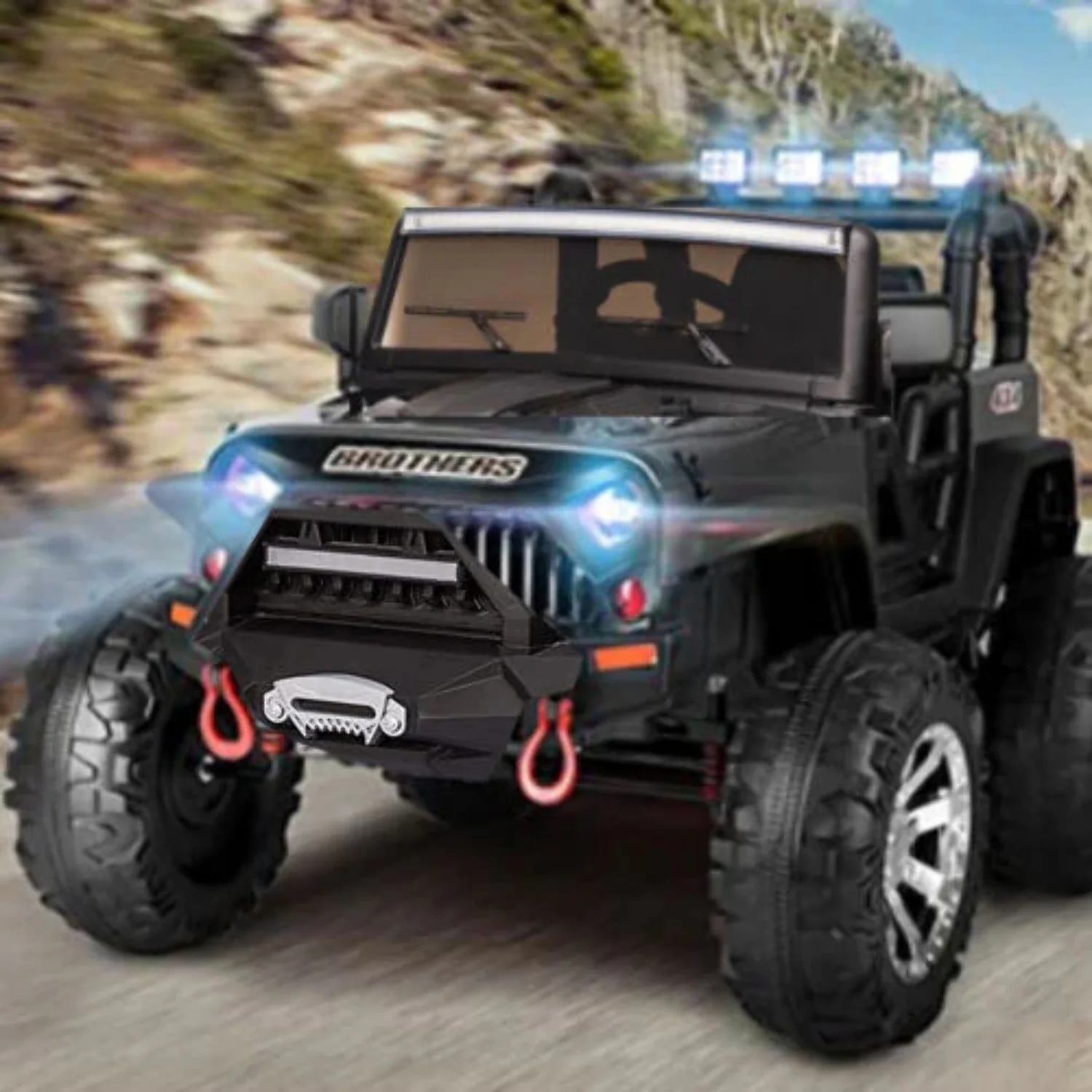 Electric 24V Kids Ride on Truck Car Jeep MP3 LED w/Remote Control - 2 Seats, 400W - Curated Treasures Market