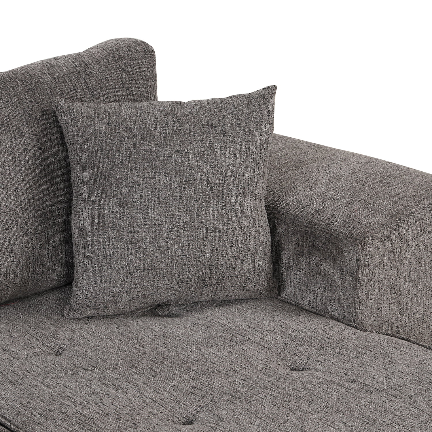 Churanty 104" Reversible Sectional Couch with Pull Out Bed,L Shape 3 Seat Sleeper Sofa with Storage Chaise and 2 Stools for Living Room,Knox Charcoal
