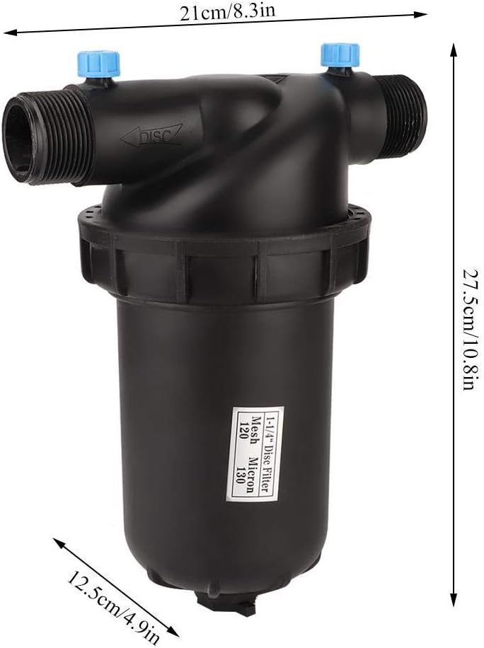 Combort Water Filter Irrigation Filter G1-1/4 Male Thread Disc Filter 120 Mesh for Gardening Agriculture Filters Drip Irrigation Pump, Easy to Clean Pack of 2