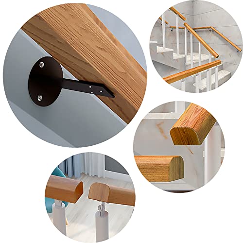 Wooden Handrails, 1-20ft Non-Slip Staircase Handrail, for Home Garden Corridor Lofts Kindergarten Guardrail Decking Railings, Wall Mounted Barrier-Free Staircase Grab Bar for Elderly (Size : 7ft)