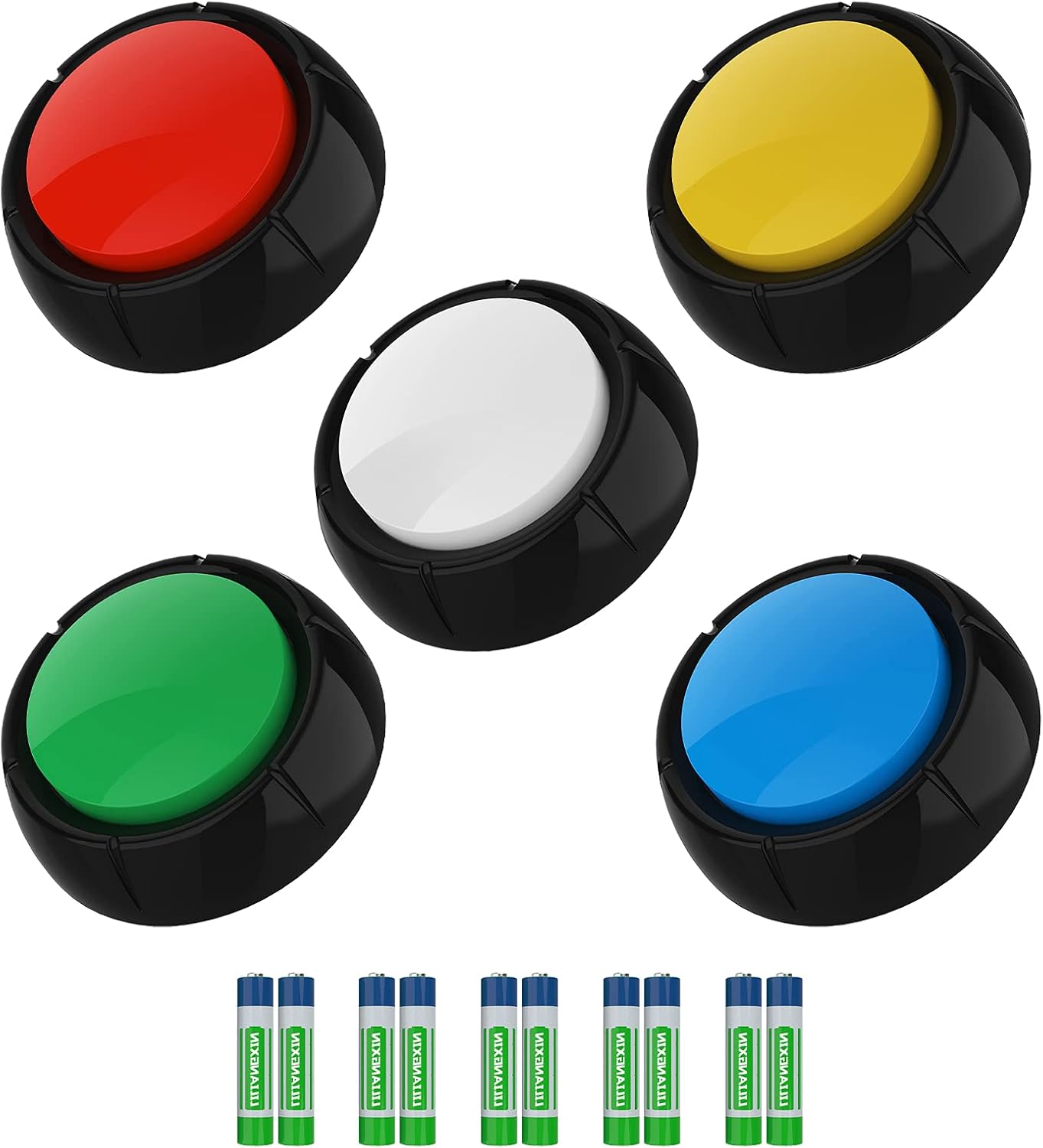 Dog Talking Button Set/Dog Buttons for Communication Voice Recordable Buttons Dog for Words and Answer Buttons Personalized Sound Best Stuff for Dog Tranning of 5 pcs (Battery Included) Pack of 2