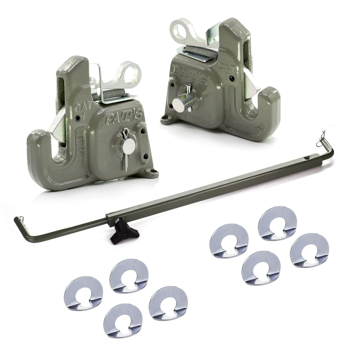 Category #1 Pat's Easy Change with Stabilizer Bar - Best Quick Hitch System On The Market &ndash; Flexible, Durable and Affordable - Comes w/ 4 Pair of Lynch Pin Washers