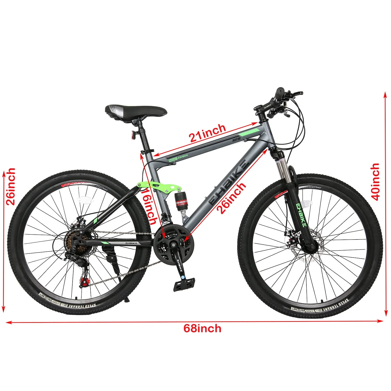 Guzom Adult Mountain Bikes- Mountain Bike, 26 inch 21 Speed Road Bike for Adults Men and Womenk