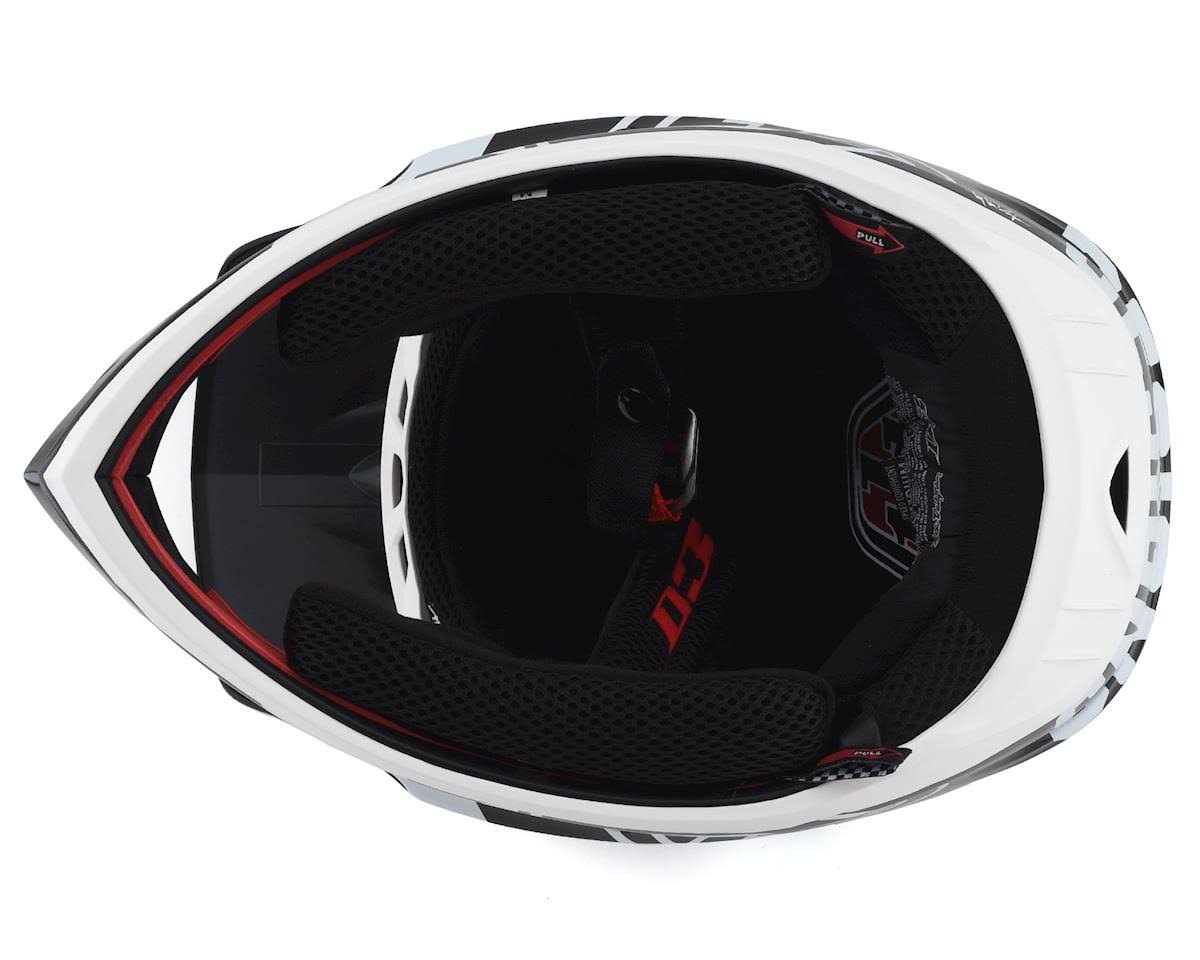 Troy Lee Designs D3 Fiberlite Raceshop Helmet - XL - White-Black