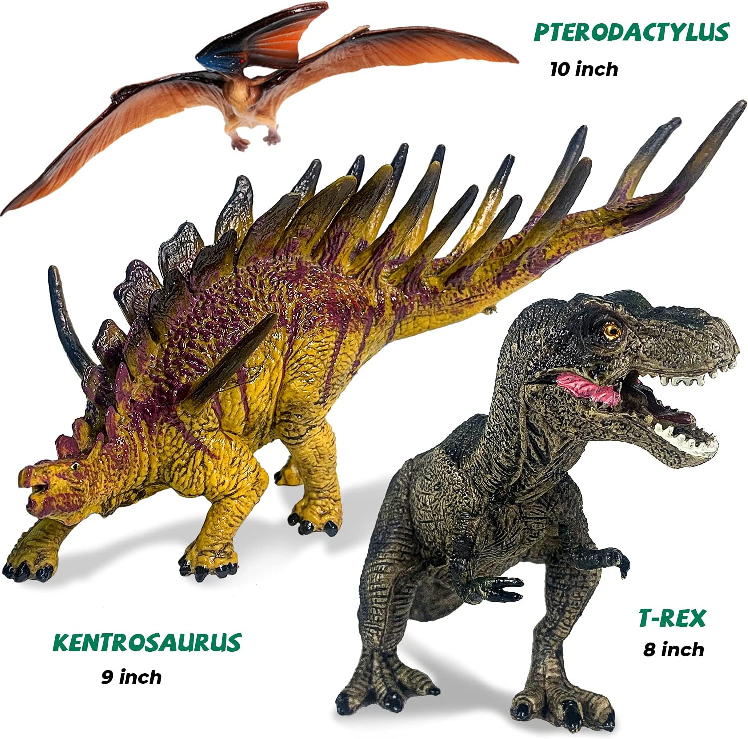 CPSTOYWORLD Realistic Dinosaur Toys for Kids, Large Dinosaur Figure Sets Including Movable T-Rex, Triceratops, Indoraptor and 3D Volcano Puzzles, Dinos Toys Gifts for Boys Girls Ages 3 Years & Up