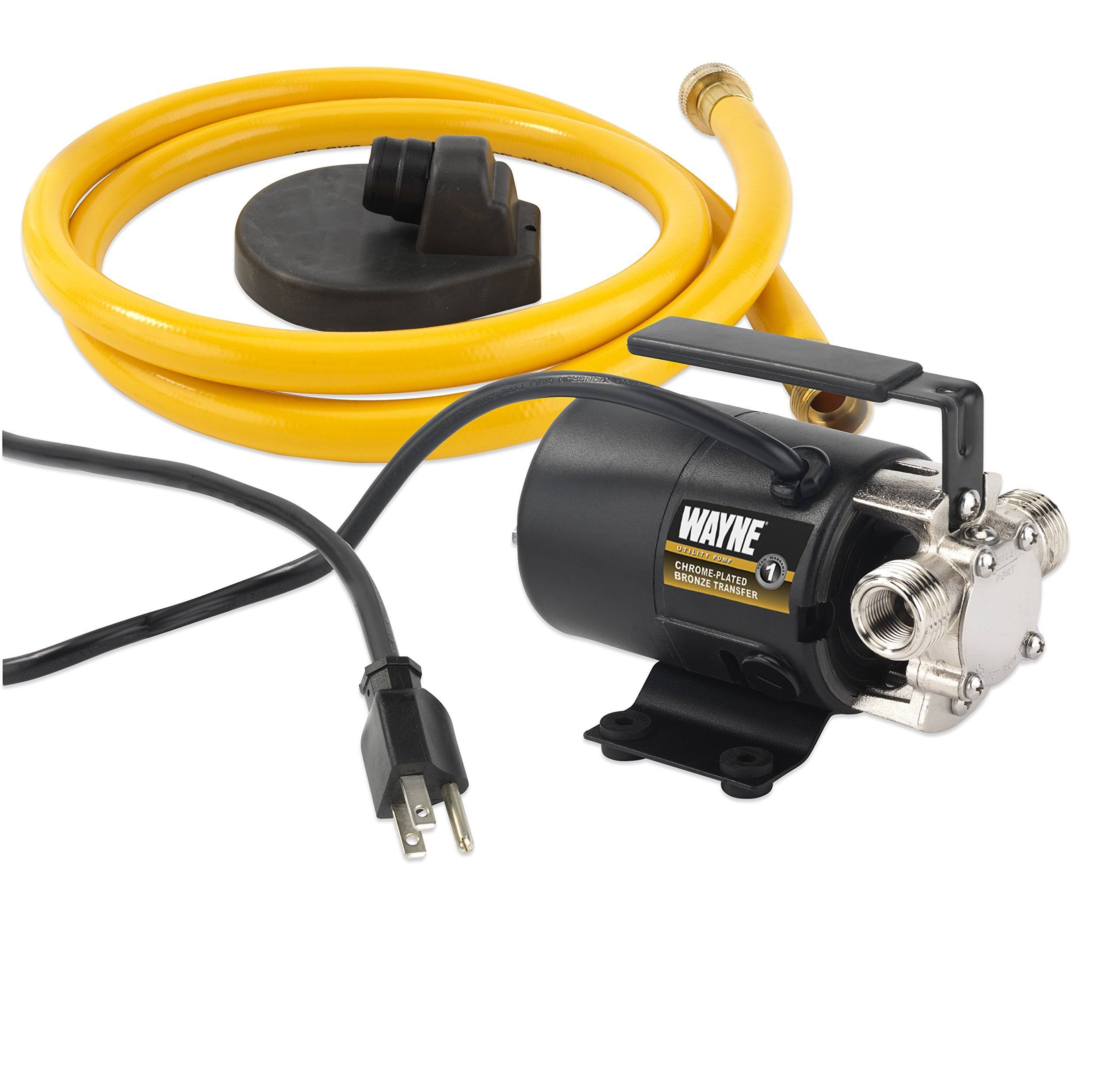 Wayne PC2 Portable TRANSFER Water Pump with Suction Hose and Attachment Black