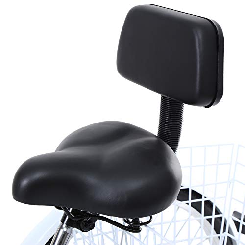 Iglobalbuy 6-Speed / 7-Speed Adult Tricycle, 24 Inch / 26 Inch Adult Trike 3-Wheel Bike Cruiser Bicycle with Shopping Basket