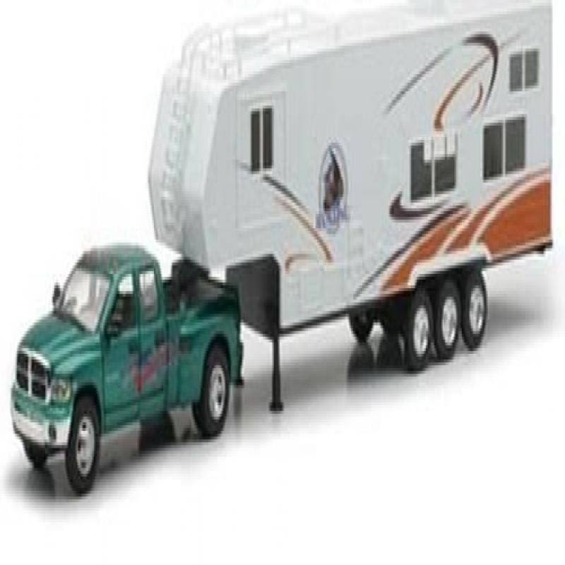 Die-Cast Pick Up Truck with 5th Wheel Camper, 1:32