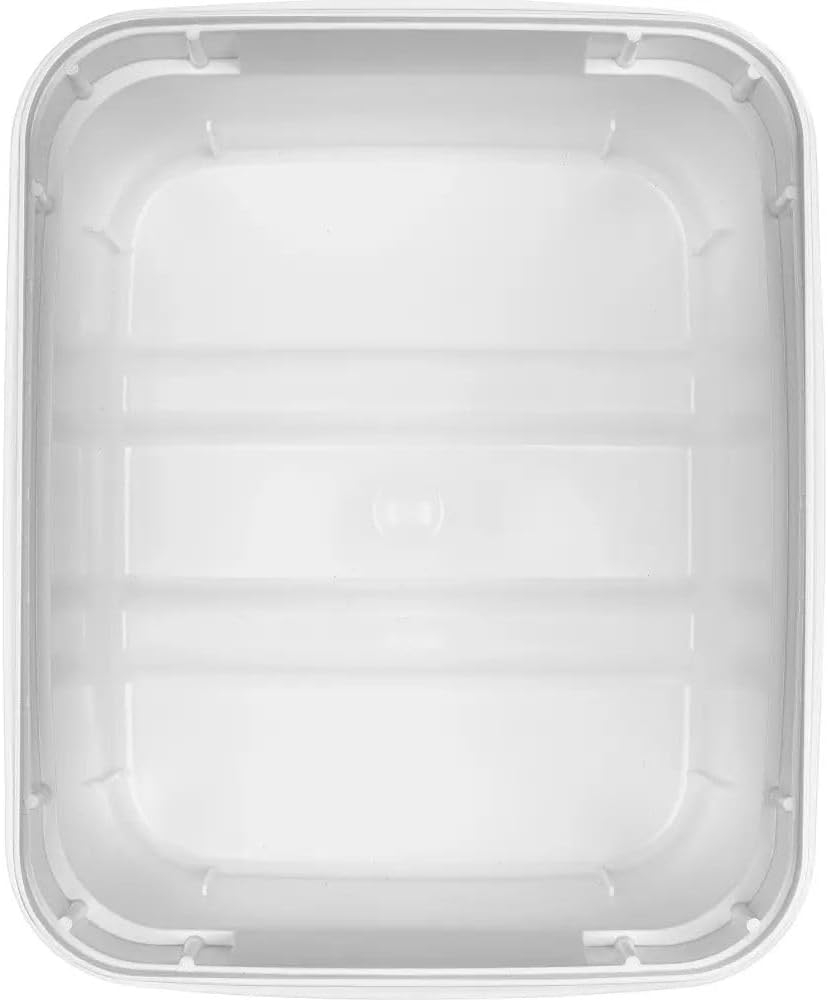 8 gal.Square Bucket and with re-closeable hinged lids, recessed Handle, Ez Stor ®, 6 Pack