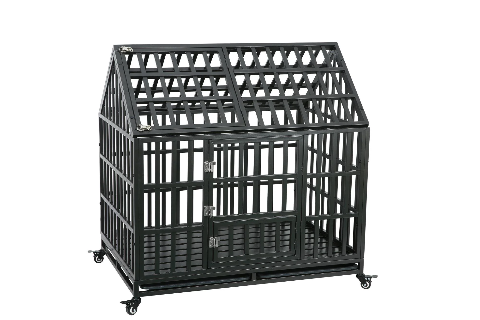 Dcenta Heavy Duty Dog Cage Crate with Roof