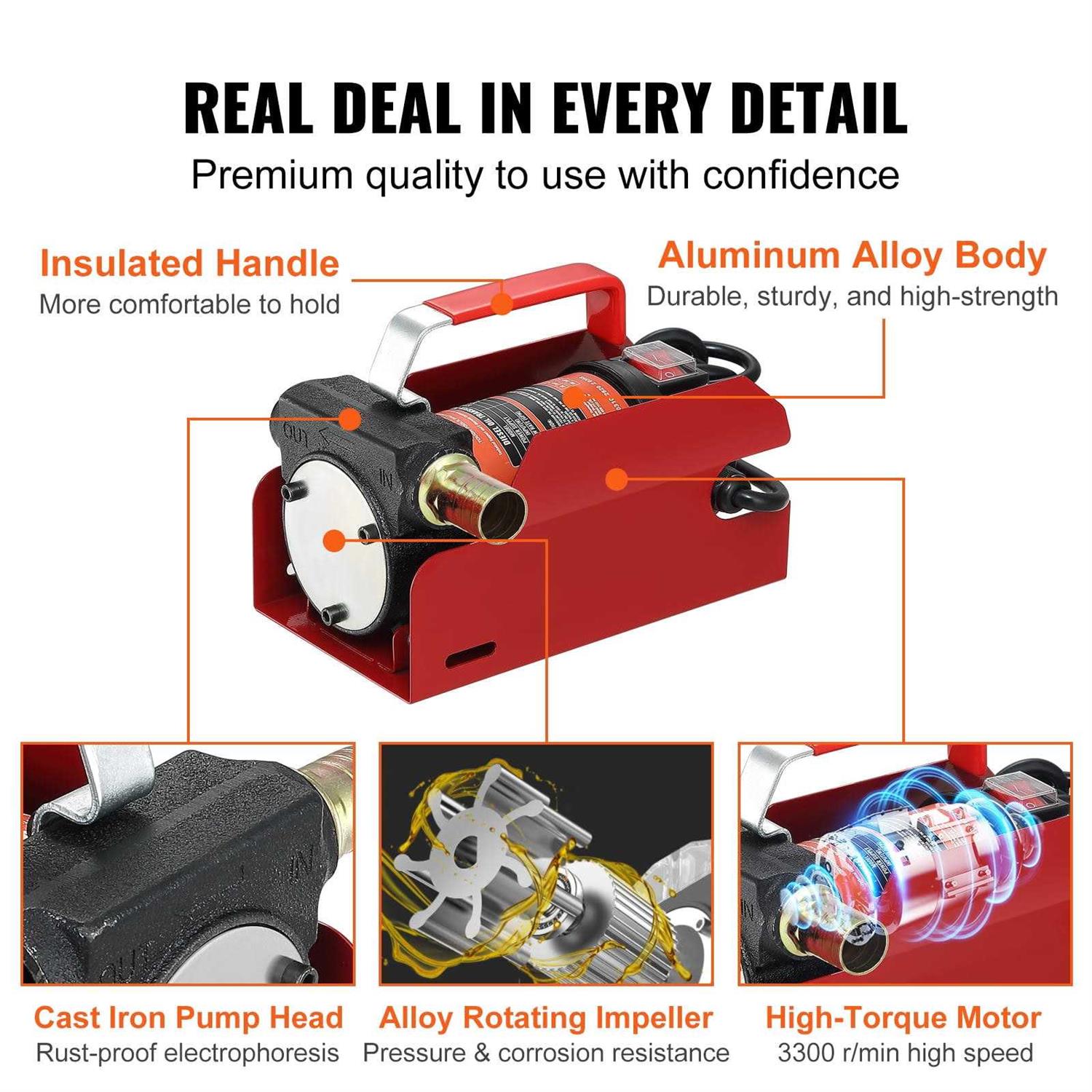 Bentism Diesel Fuel Transfer Pump Kit,10 Gpm12v DC Fuel Transfer Extractor Pump with Automatic Shut-off Nozzle Hose for Diesel - Shop Hardware Tools Online Store