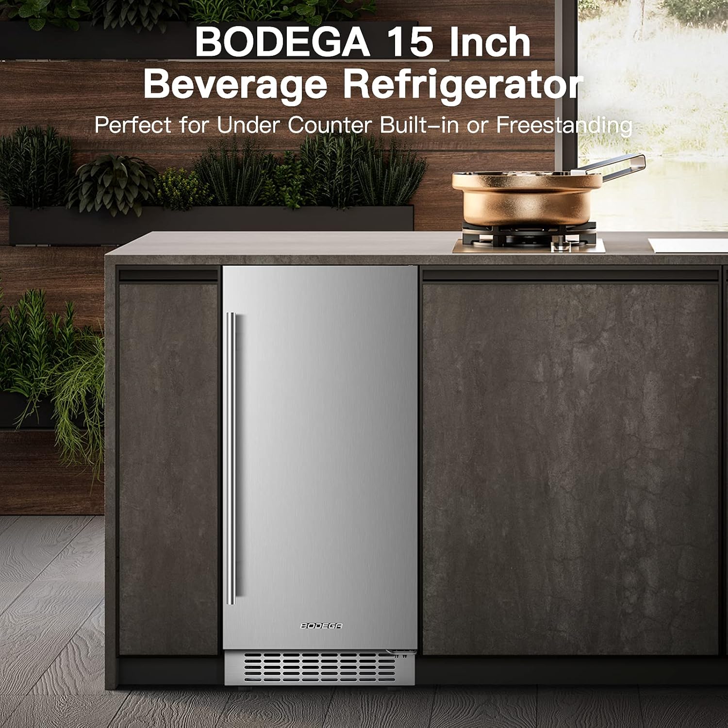 BODEGA Beverage Cooler 24 Inch, Built-in and Freestanding Beverage Refrigerator 180 Cans, Stainless Steel Under Counter Beverage Fridge with Advanced Cooling System, Adjustable Shelf, Energy Saving, Perfect for Soda, Water, Beer, etc.