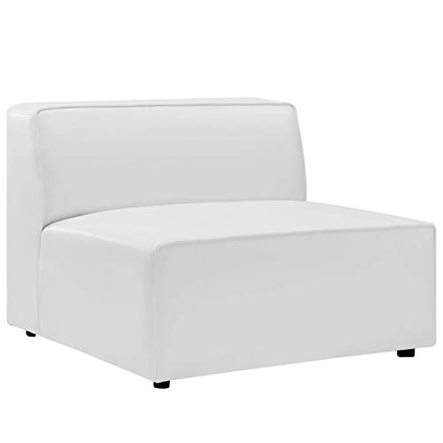 Modway Mingle Vegan Leather 5-Piece Sectional Sofa, White