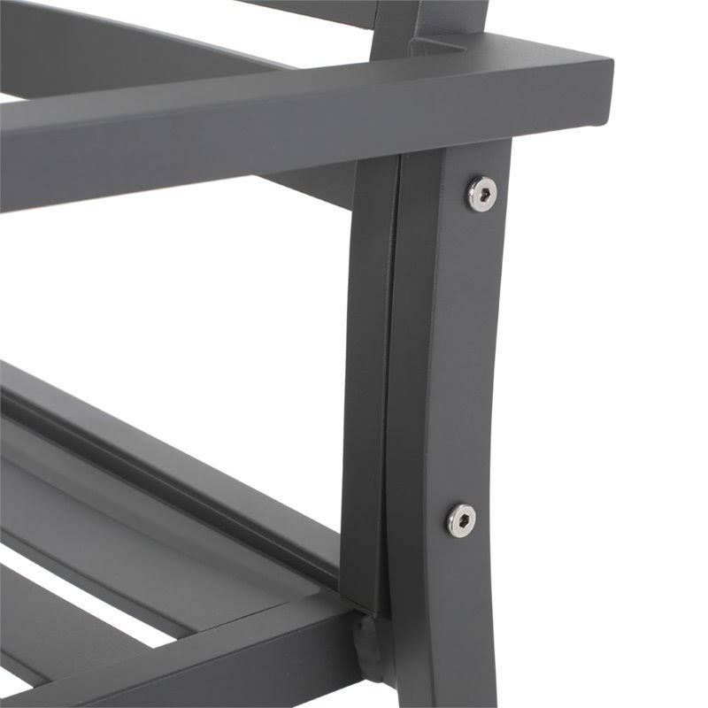 Noble House Cape Coral Outdoor Aluminum Dining Chair in Gunmetal Gray (Set of 2)