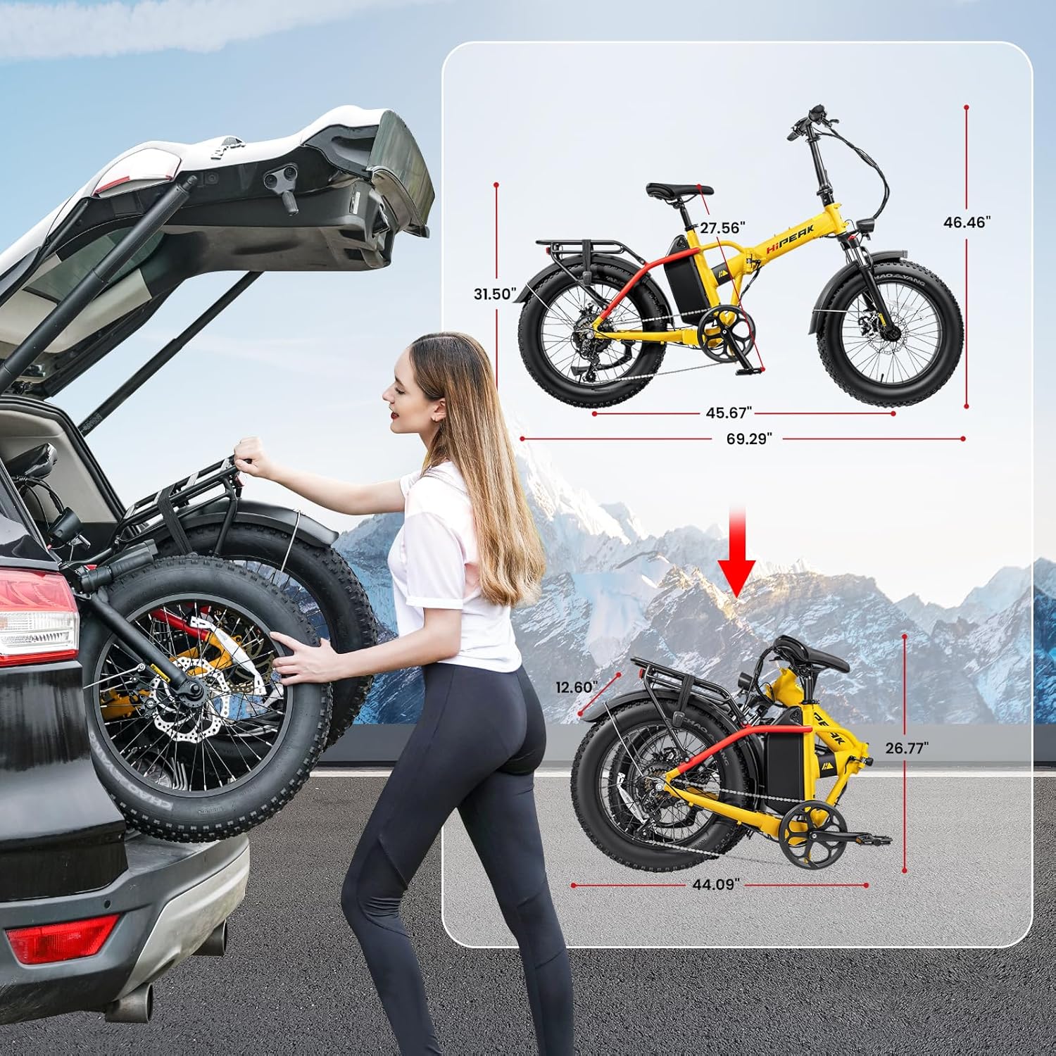 Bona Ebike Foldable Electric Bike for Adults 750W Speeds Up to 25MPH Large 48V 15Ah Removable Battery 20" x 4.0"Fat Tire Electric Bicycle with Front Dual Suspension,UL2849 Certified