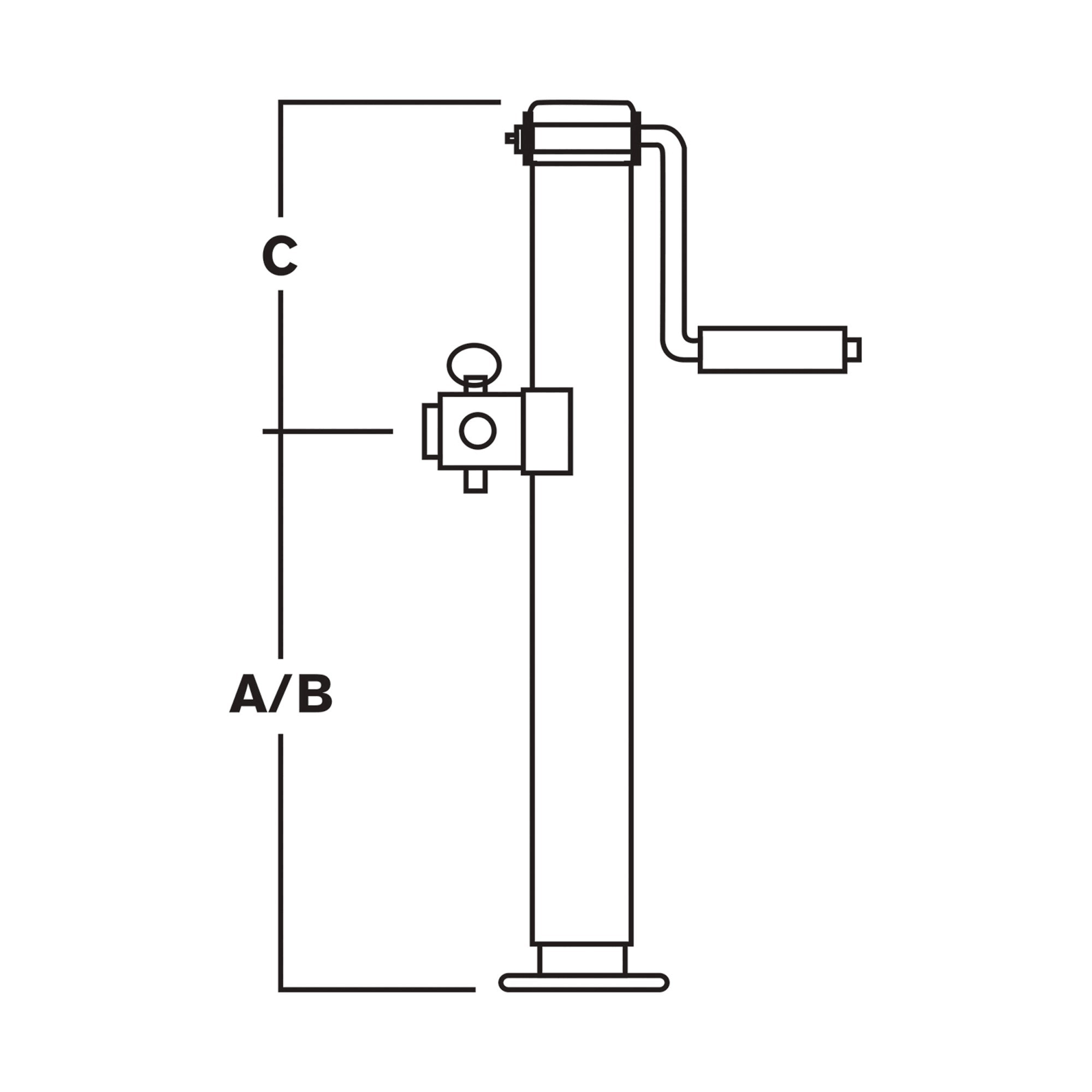 Ultra-Tow Sidewind Square Tube-Mount Jack - 5000-Lb. Lift Capacity