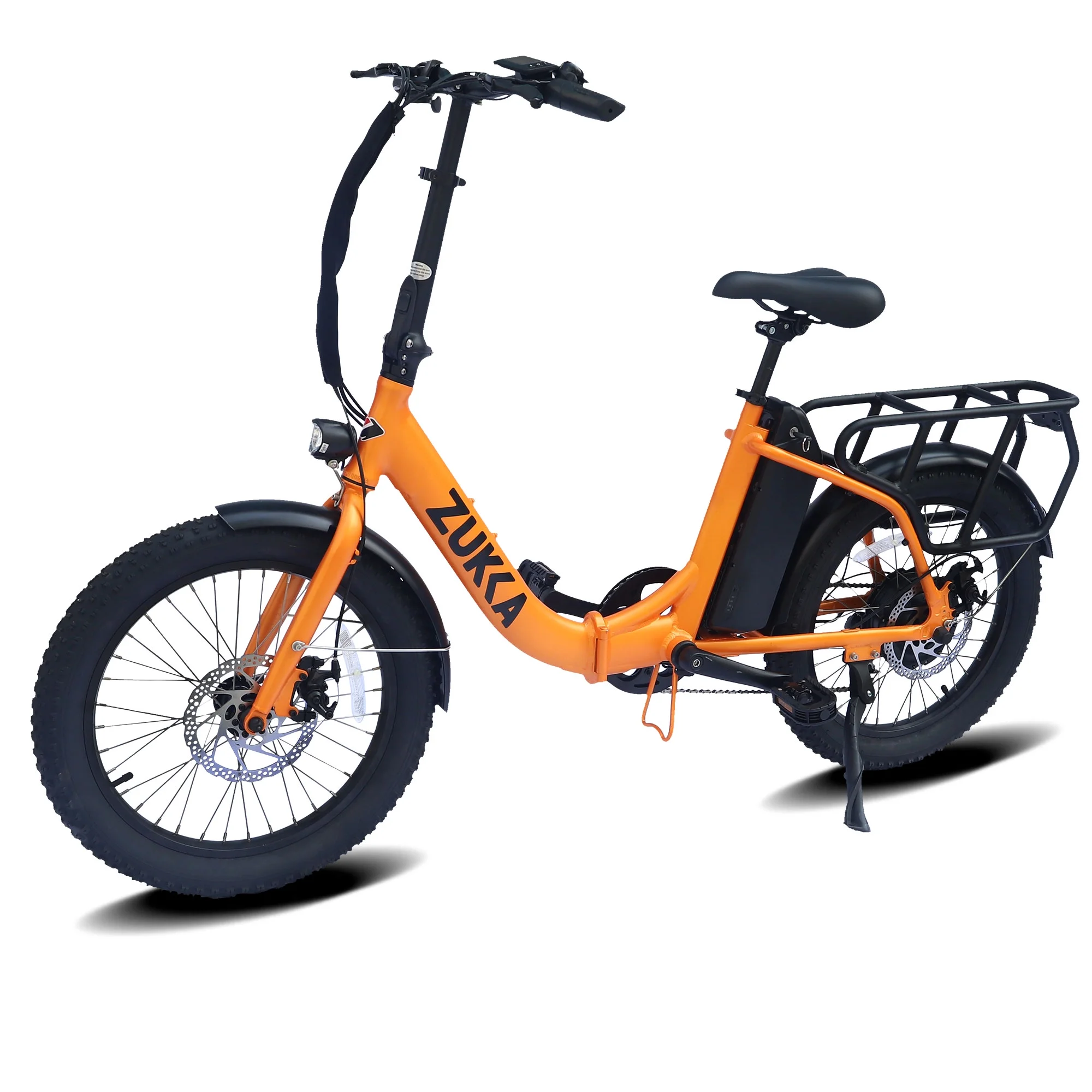 Electric Bike for Adults 500W Motor 25MPH Max Speed 48V 10AH Removable Battery 20" Fat Tire Foldable 7-Speed Electric Bicycles Orange - Curated Treasures Market