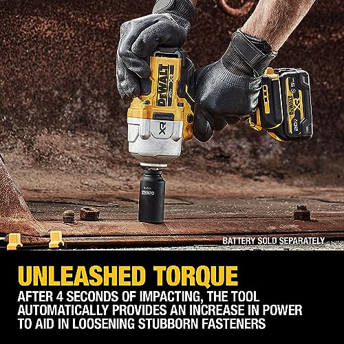 DEWALT 20V MAX Cordless Impact Wrench, 1/2" Hog Ring, High Torque, Brushless, Bare Tool Only (DCF961B)
