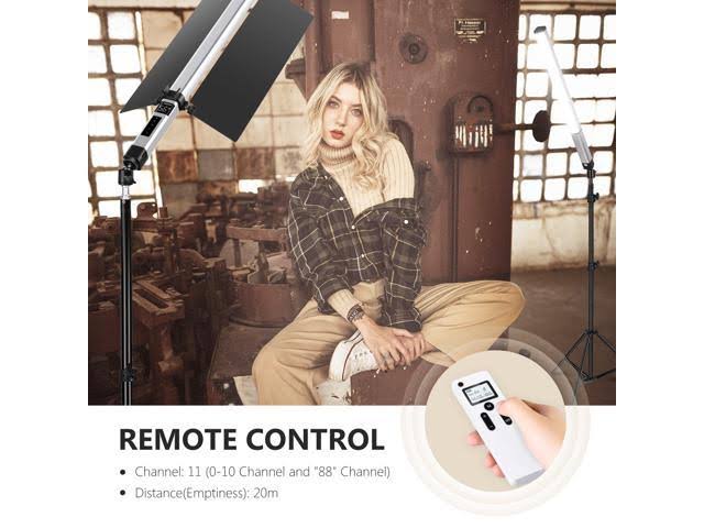 Neewer Light Wand Handheld LED Video Light Stick Photography Lighting Kit with Barndoor/Remote Control/Carry Bag, USB Rechargeab