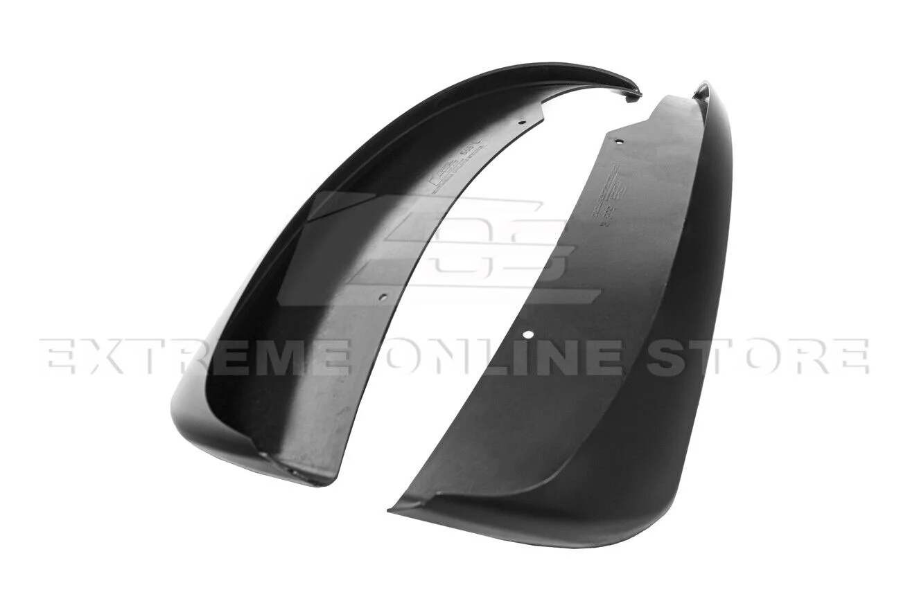Replacement For 1997-2004 Chevrolet Corvette C5 ALL Models | GM Factory XL Extended Style Front & Rear Side Splash Guards Mud Flap Pair ( ABS Plastic - Matte Black )
