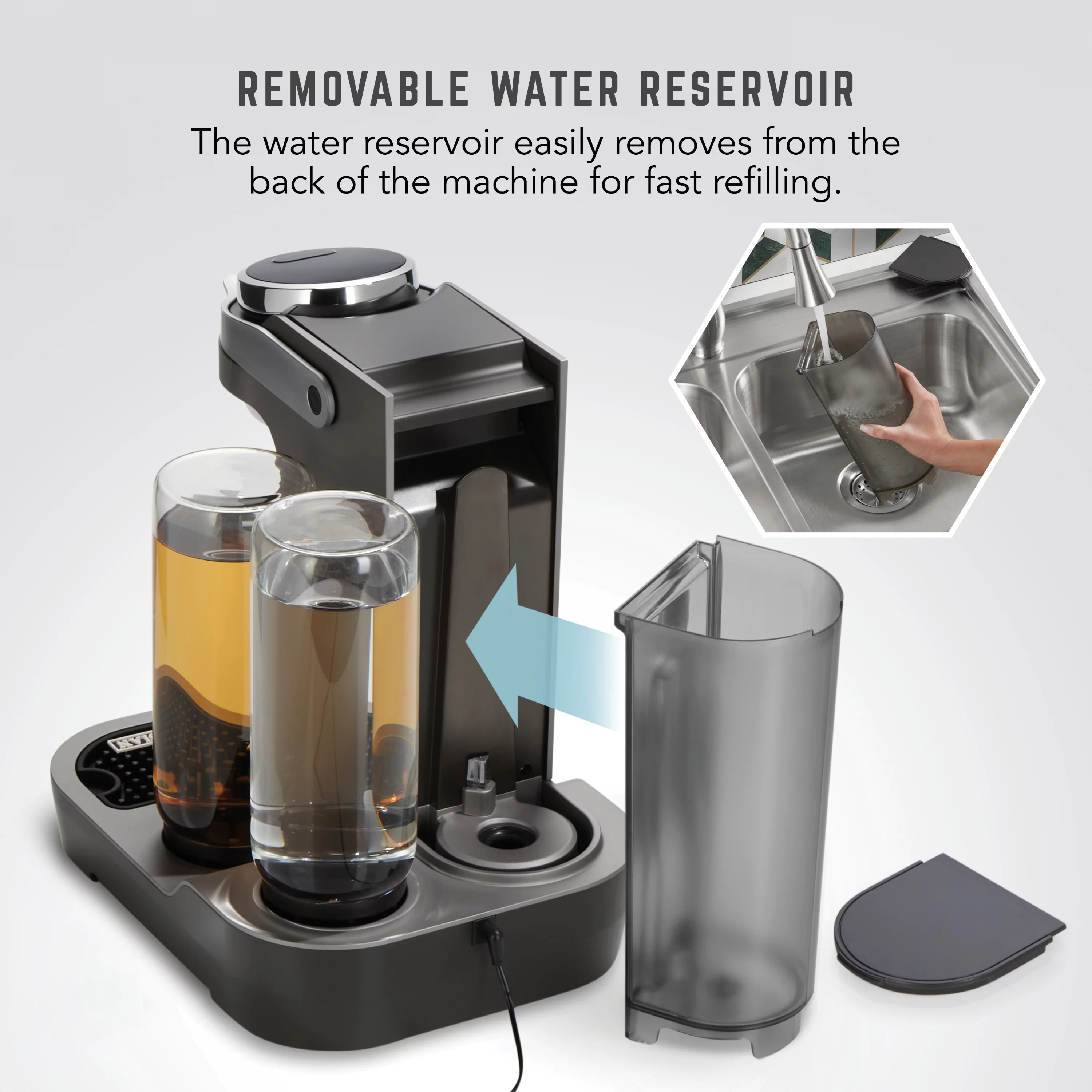Bartesian Duet Premium Cocktail Machine for the Home Bar, 2 Glass Spirit Bottles