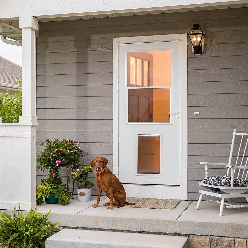 LARSON Pet Door XL 81-in White High-view Wood Core Storm Door - Pet Supplies online store
