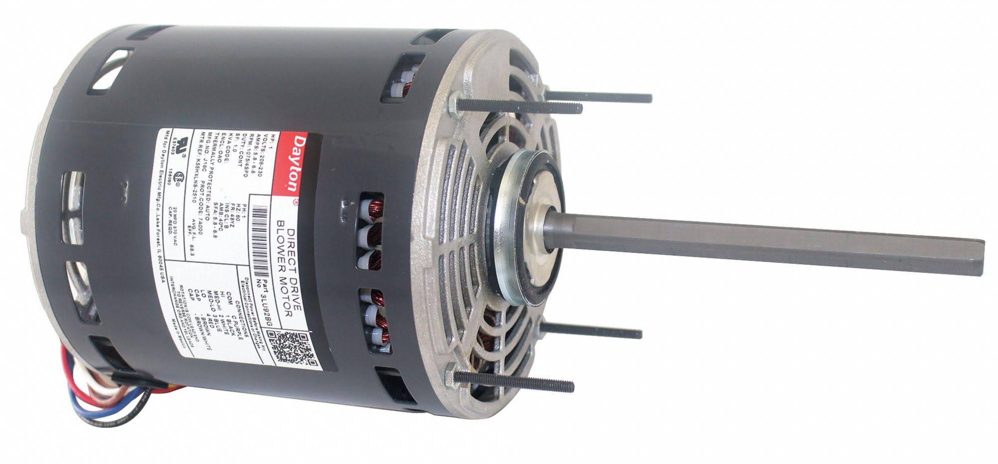 Direct Drive Blower Motor, Dayton, 3LU92