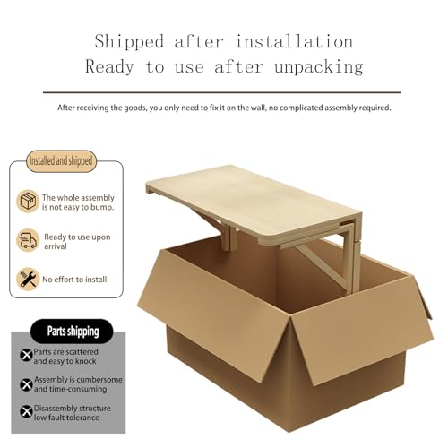 Wall Mounted Folding Desk,Floating Desk,Wall Mounted Desk,Wall Mounted Dining Table,Wall Desk,Mounted Desk for Small Spaces,Solid Wood Hideaway Dining Table,Wall Mounted Desk Folding ( Size : 100*50CM
