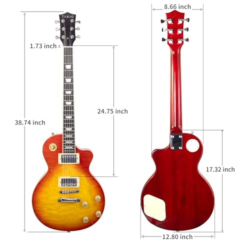 TARIO Electric Guitar cherryburst semi hollowbody quilted maple top Okoume Body Maple Neck with Bag