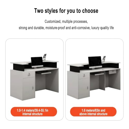 Standing Reception Desk with Led Light Counter Table Simple Retail Counter Lockable Checkout Counter Wooden Computer Table