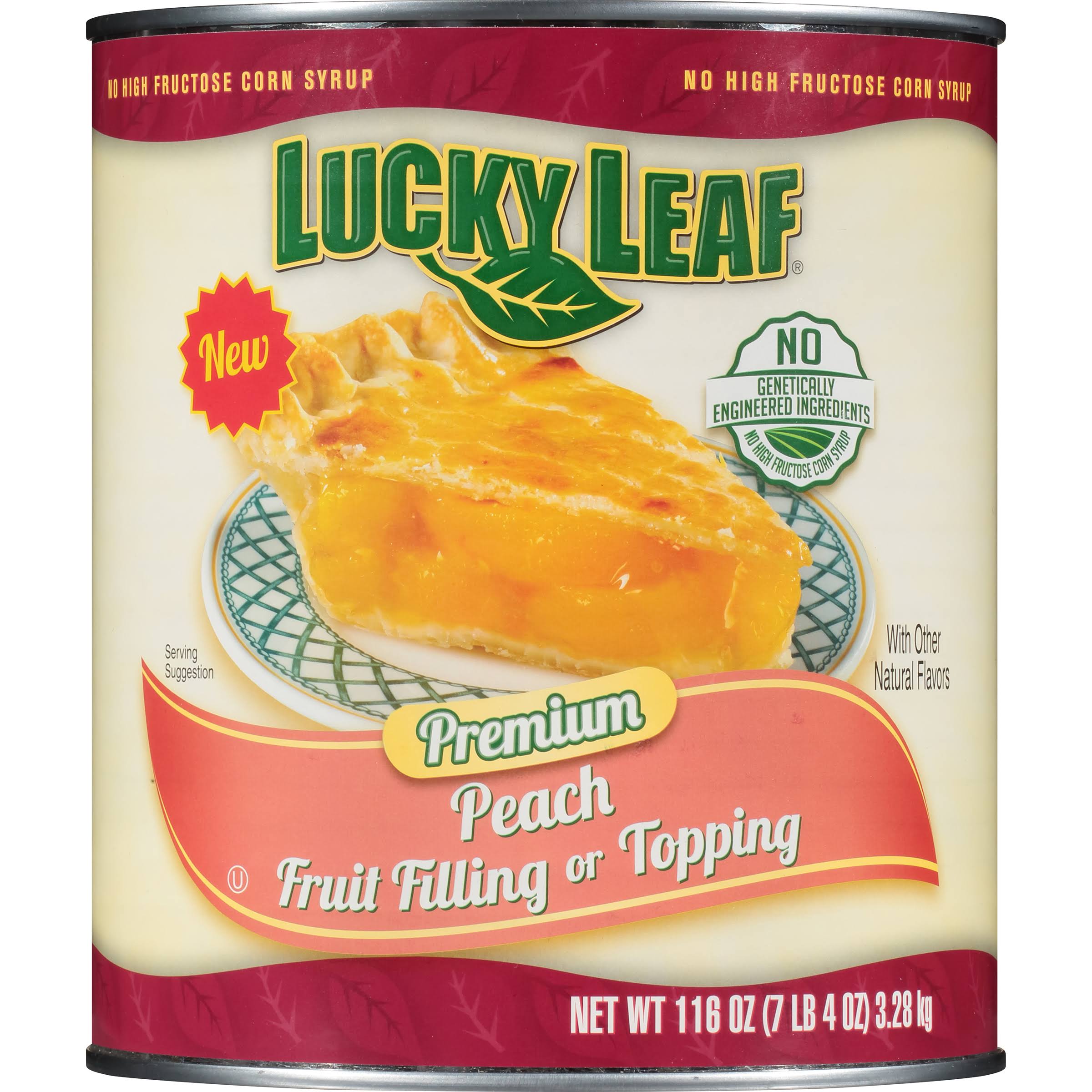 Lucky Leaf #10 Can Premium Non-GMO Peach Pie Filling - 3/Case