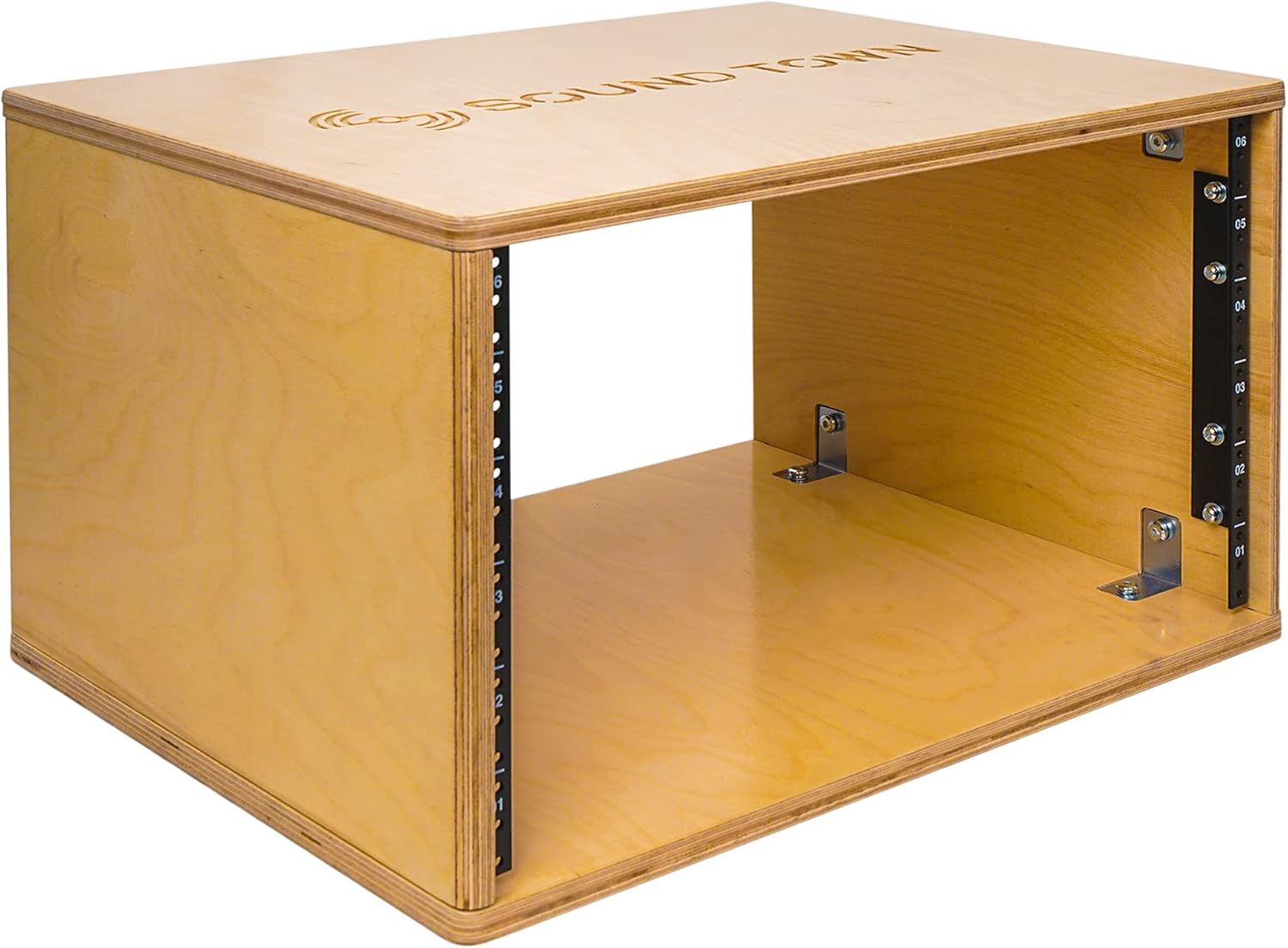 Sound Town 6U Space Baltic Birch Plywood Angled Desktop Turret Studio Equipment Rack (SDRK-6SL)