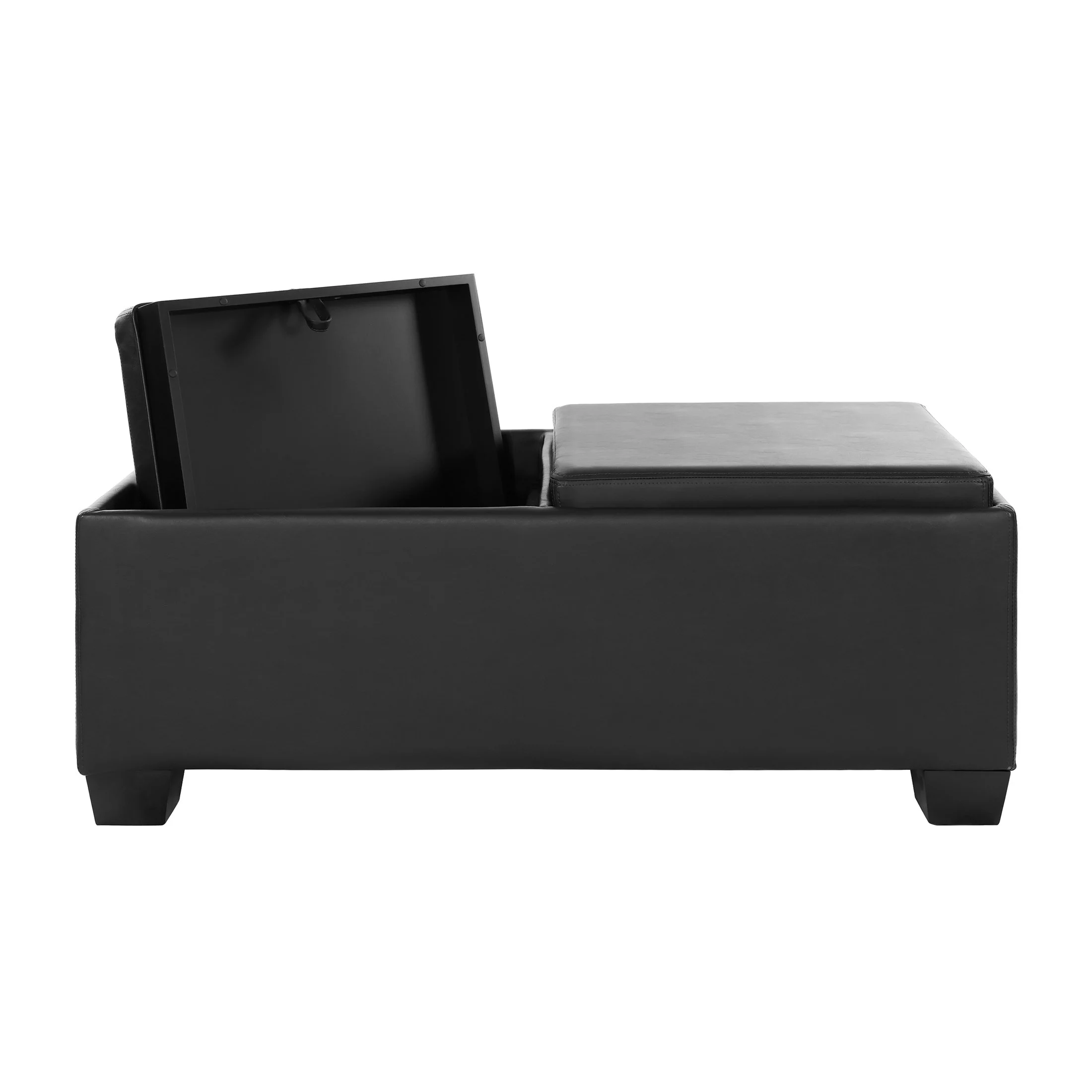 OakvillePark Allura Faux Leather Upholstered Storage Cocktail Ottoman, Espresso