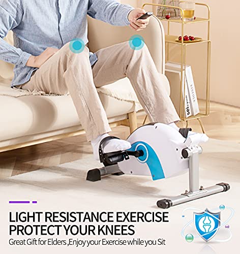 Sitting Mini Exercise Bike - Recumbent Exercise Bikes For Home Steppers Exercise For Seniors While Sitting Under Desk Bike Exercise Equipment Hands Bike Pedal Exerciser IPE210