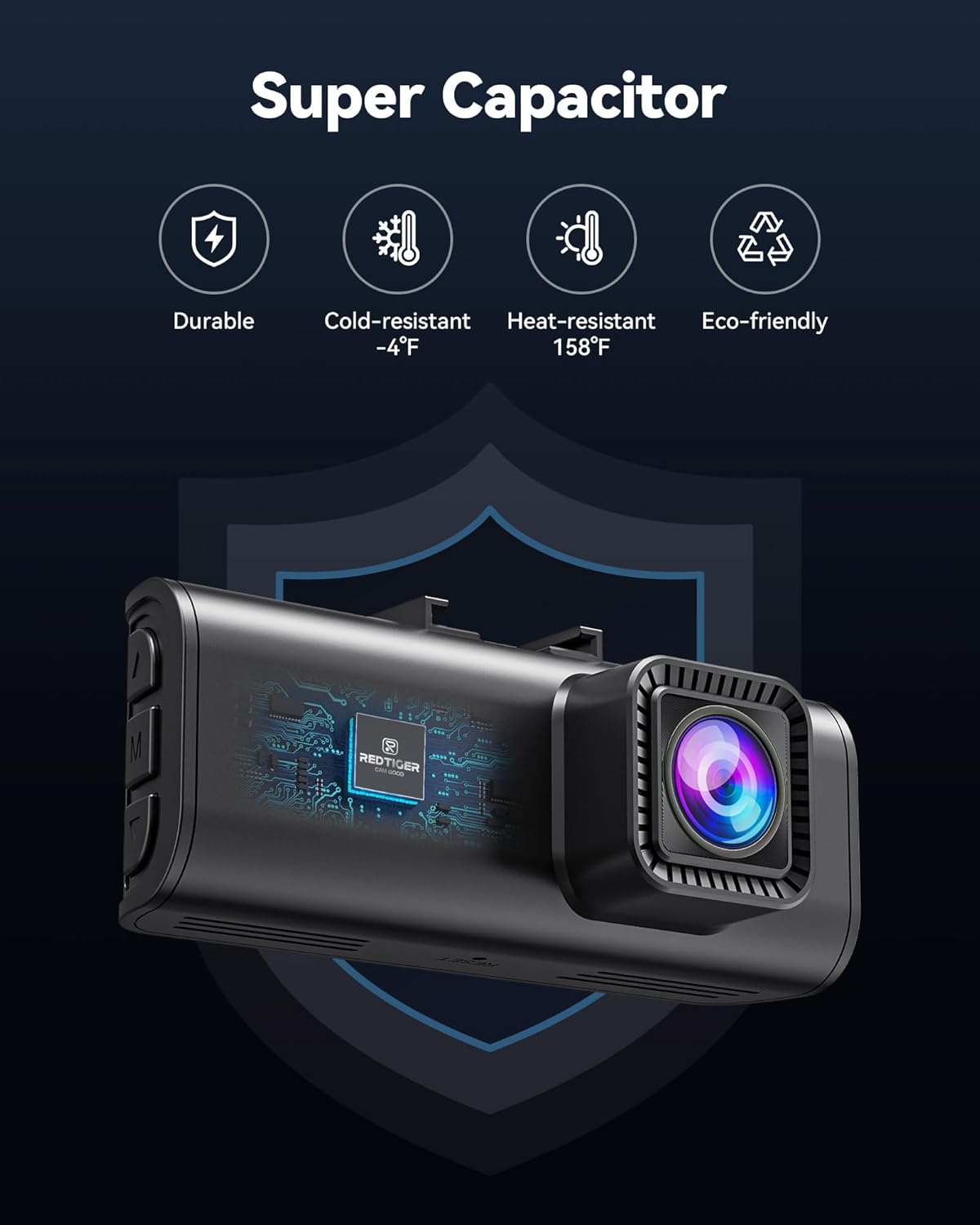 Dash Cam Front Rear, 4K/2.5K Full HD Dash Camera for Cars, Free 32GB Card, Built-in Wi-Fi GPS, 3.16” IPS Screen, Night Vision, 170°Wide Angle, WDR, 24H Parking Mode