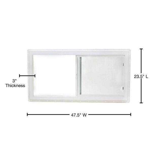 TAFCO WINDOWS 47.5 in. x 23.5 in. Utility Left -Hand Single Slider Vinyl Window Dual Pane Insulated Glass, and Screen - Shop Hardware Tools Online Store