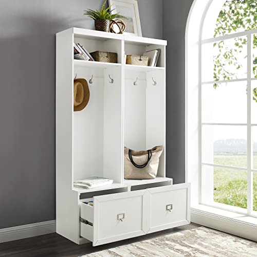 Crosley Furniture Harper 2-Piece Entryway Set with 2 Hall Trees, White