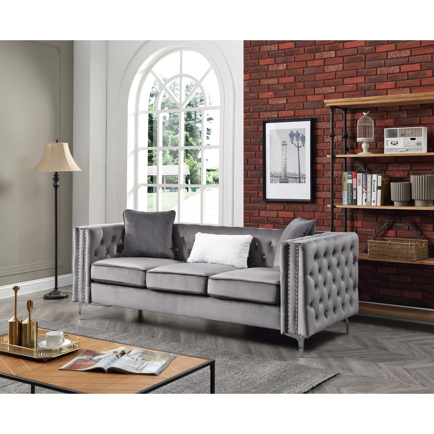 Maykoosh Neo-Classical Nostalgia G822A-S Sofa , Gray