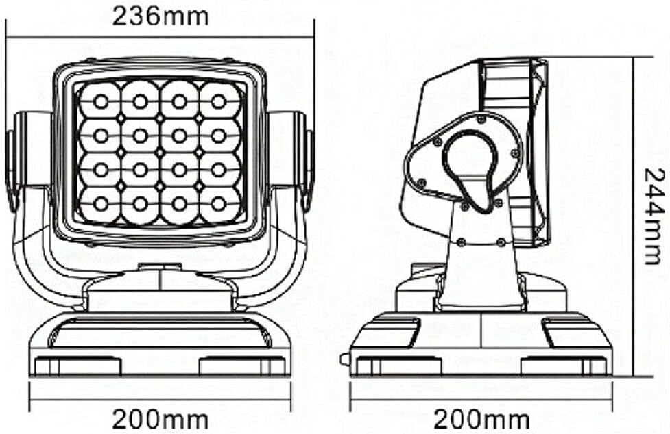 Marine Boat Spot Light Rotation LED Search Light 80W Wireless Remote Em-ergency Light 360° Rotation LED Search Light Waterproof Spotlight Truck Car Boat Searchlight