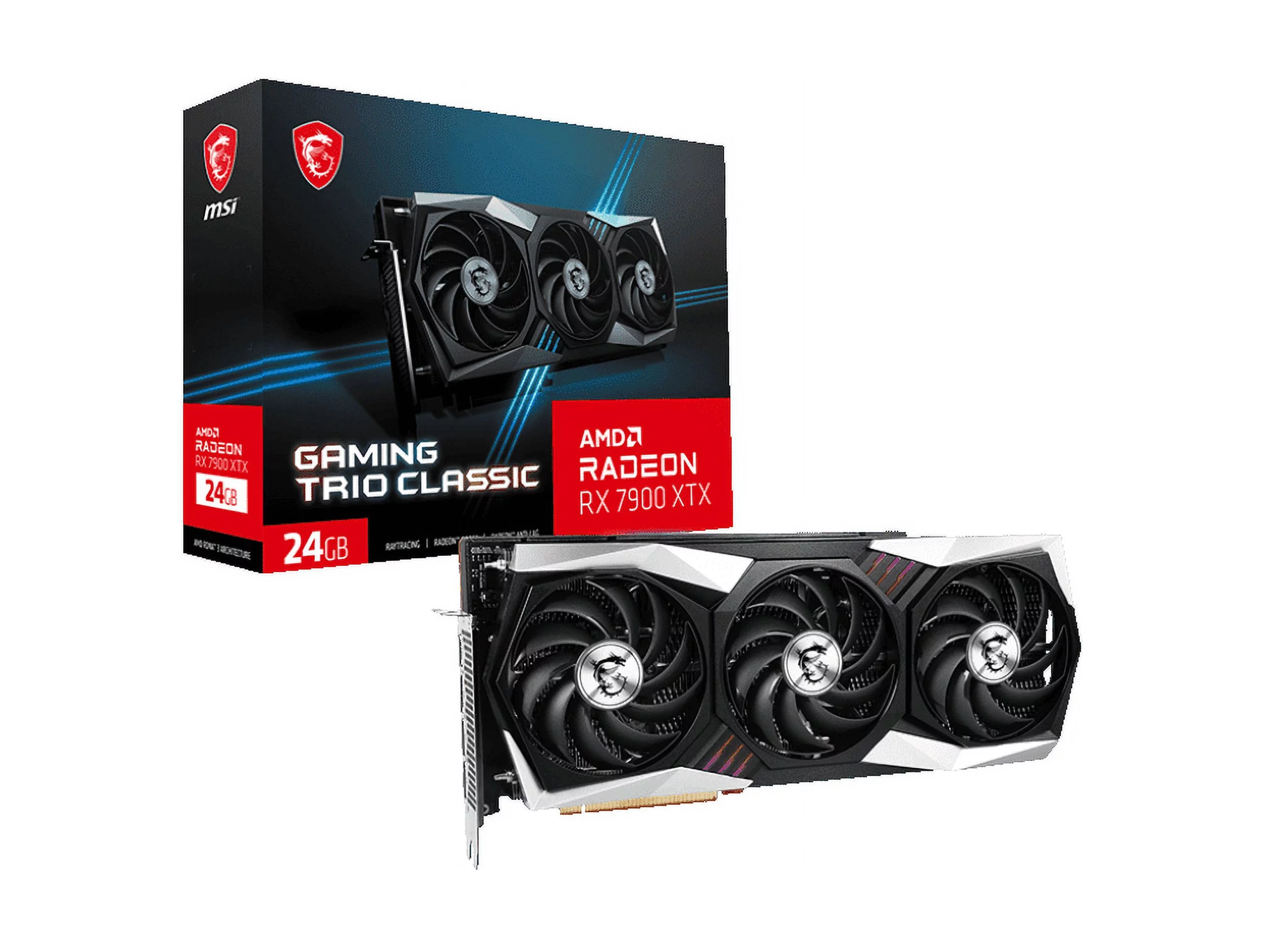 MSI Gaming Radeon RX 7900 XTX 24GB GDDR6 PCI Express 4.0 ATX Video Card RX 7900 XTX GAMING TRIO CLASSIC 24G